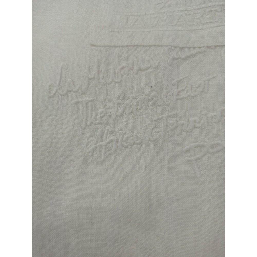 LA MARTINA Solid White Linen Long Sleeve Shirt Size M EC - Picture 3 of 8
